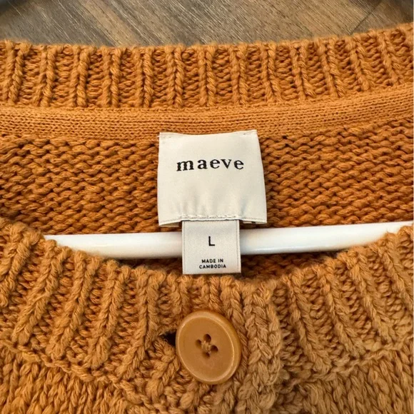 Maeve (Anthropologie) Women's Copper Sweater Cardigan Size L - Picture 7 of 8